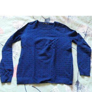 Blue sweater with black polka dots, Mango MNG, size XS